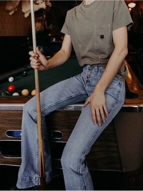 No. 47 Trouser - High-Rise jeans with button waist